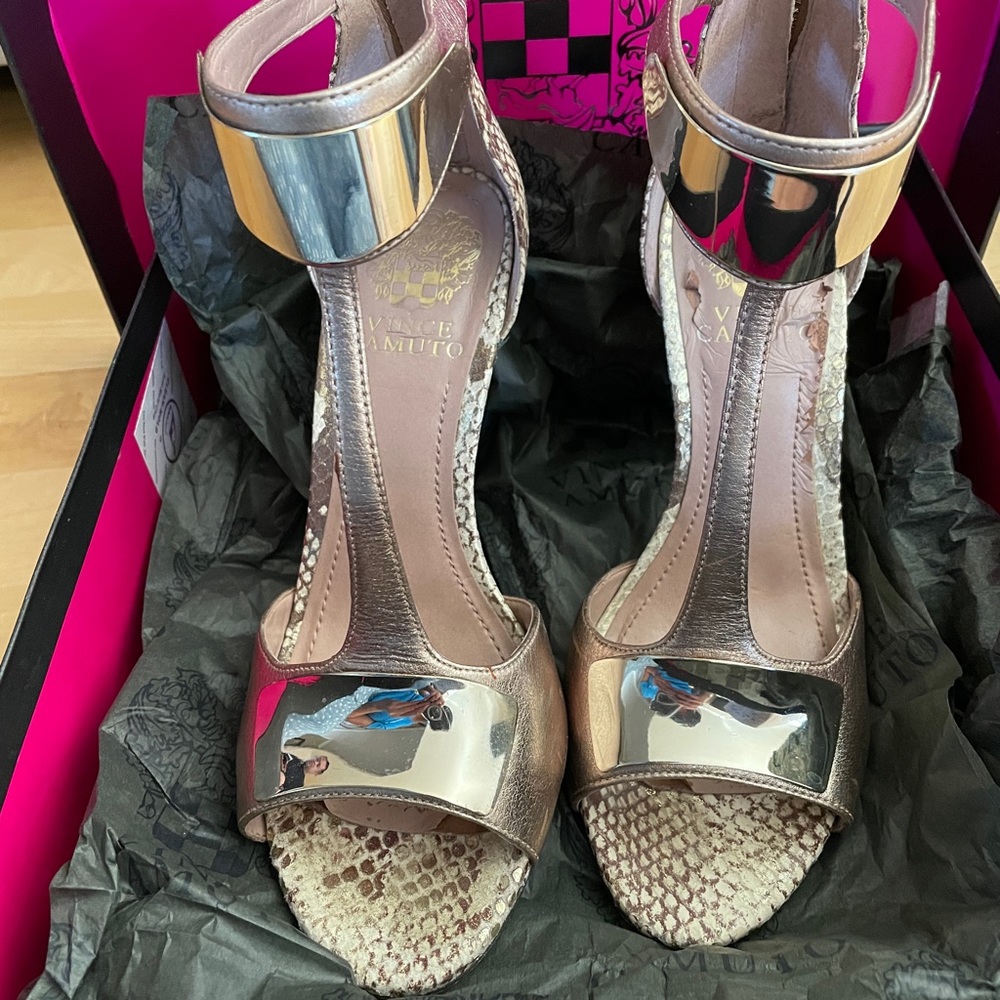 Vince Camuto Kipton Distressed Snakeskin Stilettos